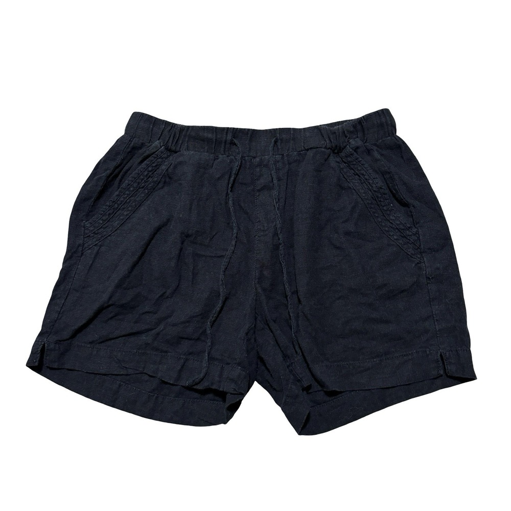 Briggs Women's Drawstring Linen Blend Shorts Black Size Small 28 x 4.5